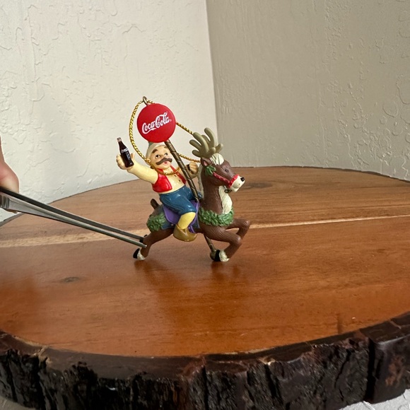 🎄Coca Cola Christmas Ornament Elf Riding Reindeer while Drinking a Coke🎄 - Picture 6 of 9